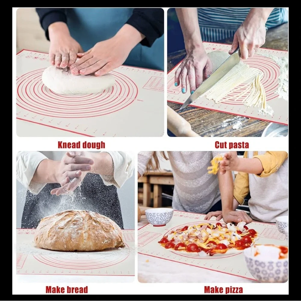 Red and White Baking Mat with Measurements